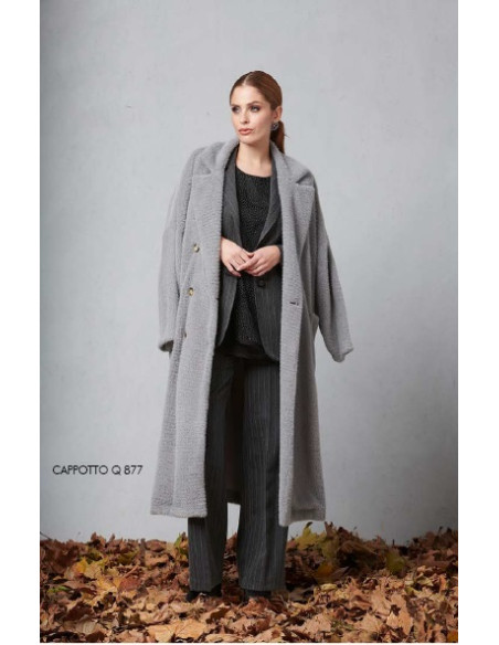 Cappotto lungo tessuto teddy, Quiin 21