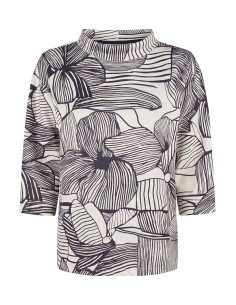 Maglia collo a cratere manica 3/4  tessuto felpa, Barbara Lebek