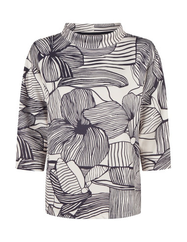 Maglia collo a cratere manica 3/4  tessuto felpa, Barbara Lebek