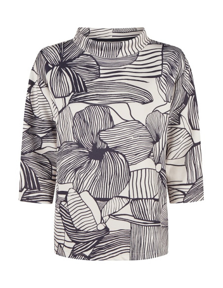 Maglia collo a cratere manica 3/4  tessuto felpa, Barbara Lebek