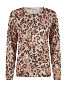 Maglia girocollo in viscosa fantasia animalier, Barbara Lebek