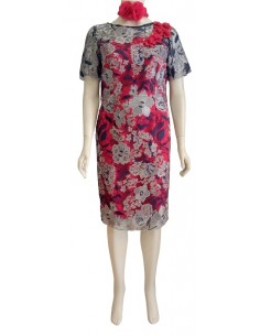 Abito doppiato in raso e merletto Mercedes Roldan