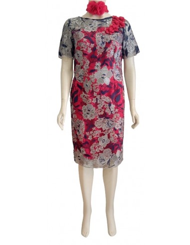 Abito doppiato in raso e merletto Mercedes Roldan