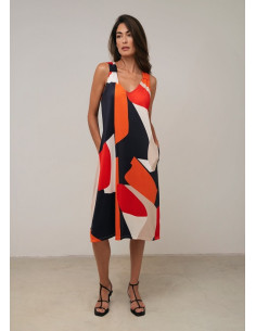 Nuova Collezione Scorzzo Collection:Abito multicolore in viscosa