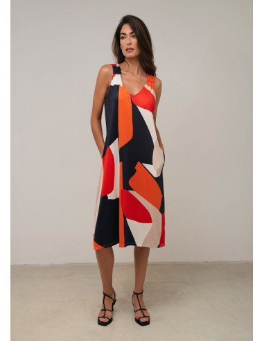 Nuova Collezione Scorzzo Collection:Abito multicolore in viscosa