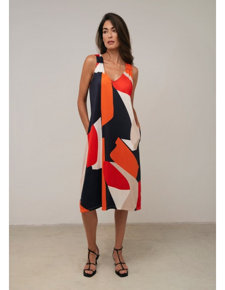 Nuova Collezione Scorzzo Collection:Abito multicolore in viscosa