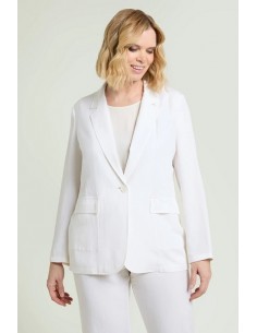 Giacca bianca in viscosa e lino Luisa Viola