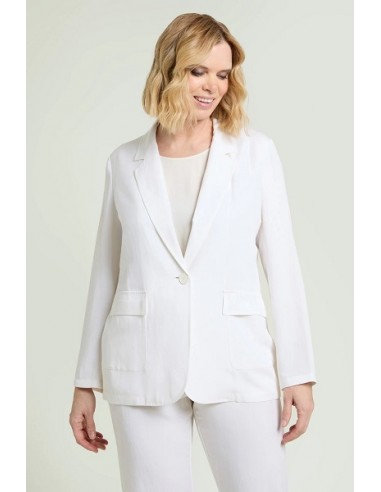 Giacca bianca in viscosa e lino Luisa Viola
