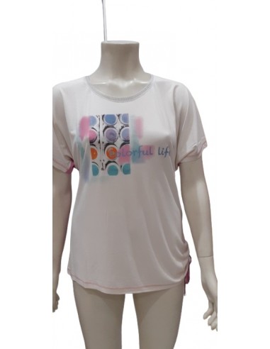 Maglia bicolore Bianco/Rosa Luisa Viola