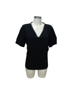 Maglia con collo strass, Luisa Viola