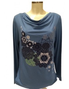 Maglia in viscosa collo ad anello Luisa Viola