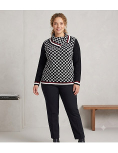 Maglia collo a sciarpa,...