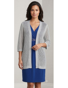 Cardigan in rete con lurex,...