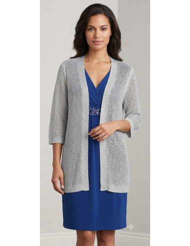 Cardigan in rete con lurex, Scorzzo...