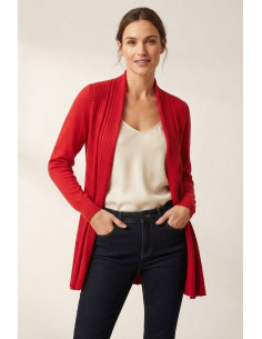 Cardigan con plissè,...