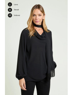Camicia drappeggiata con...