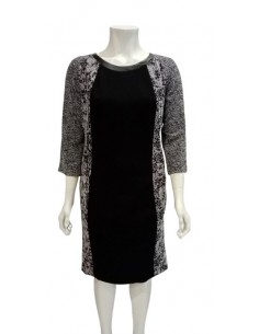 Abito microfantasia laterale tessuto elasticizzato, Luisa Viola