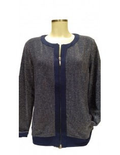 Maglia con cerniera,tessuto in lurex, Luisa Viola