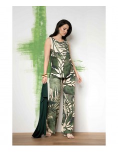 Completo 3 pezzi, pantalone e top fantasia con cardigan, Quiin 21 2