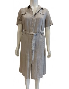 Abito chemisier in lino con...