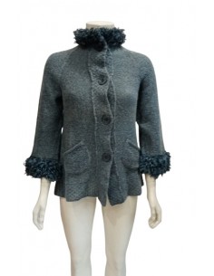 Cardigan collo e maniche buclè, Alma Righi