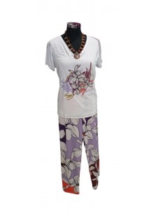 Completo 3 pezzi, T-Shirt pantalone e giubbino in viscosa, Scorzzo collection 2