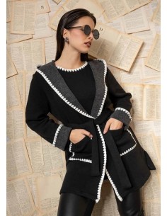 Giaccone in maglia con rifiniture ai bordi, Quiin 21