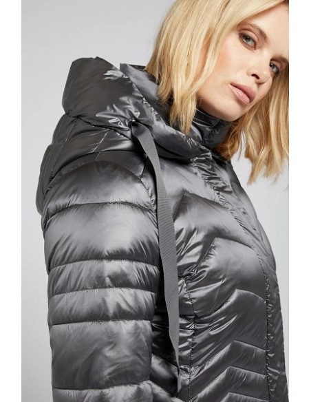 Piumino lungo in nylon cangiante Luisa Viola