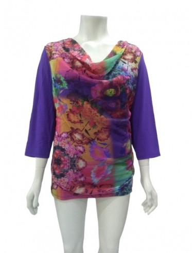 Casacca manica 3/4 Fantasia floreale Luisa Viola