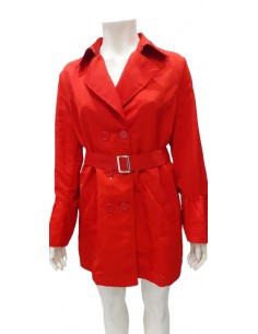 Impermeabile rosso Luisa Viola con manica volant