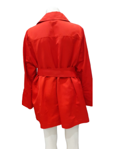 Impermeabile rosso Luisa Viola con manica volant 2