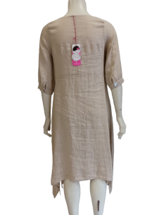 Abito lino doppiato con bottoni Sophia Curvy 2