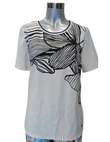 Maglia in cotone con stampa e righe, Barbara Lebek