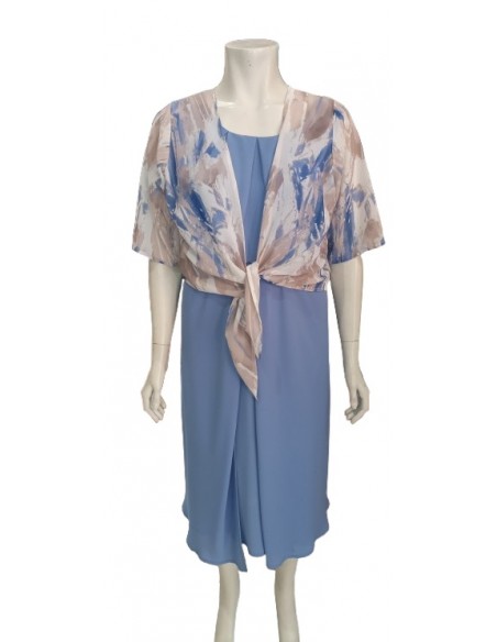 Abito giro manica con coprispalle, Giglio Rosso