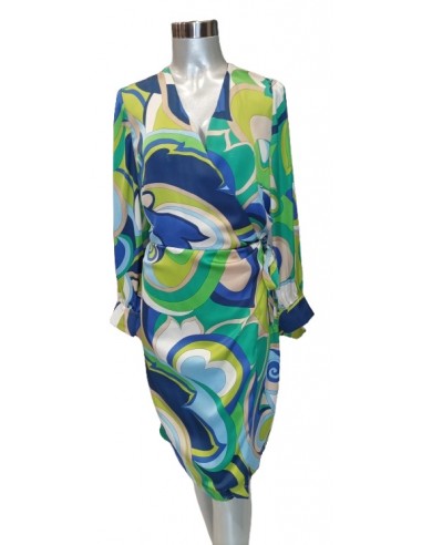 Abito a incrocio, tiessuto rasato,