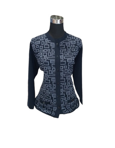 Maglia aperta con bottoni, Lana, Alma Righi