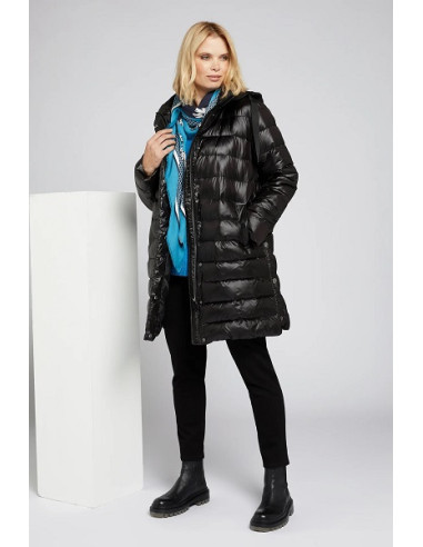 Piumino lungo in nylon cangiante...