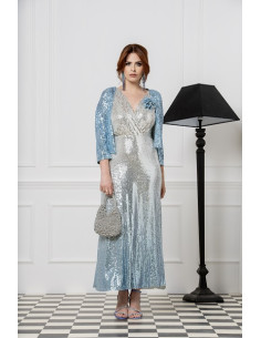 Abito pailettes a incrocio con bolerino, Quiin 21