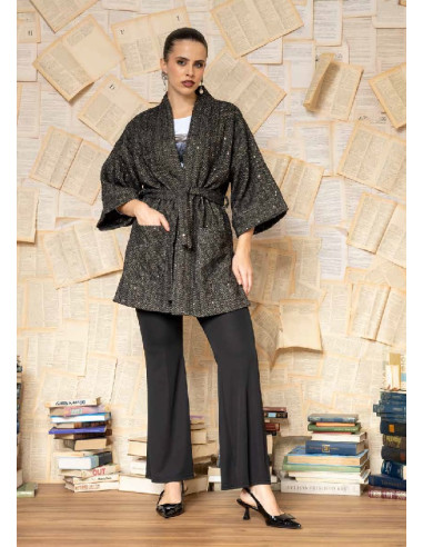 Giaccone manica 3/4 effetto brillantinato , Quiin 21