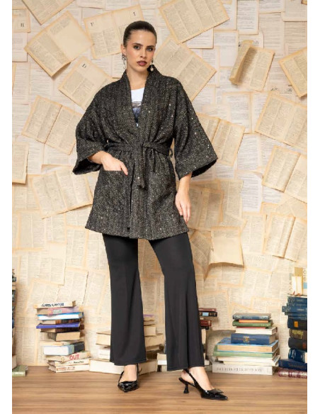 Giaccone manica 3/4 effetto brillantinato , Quiin 21