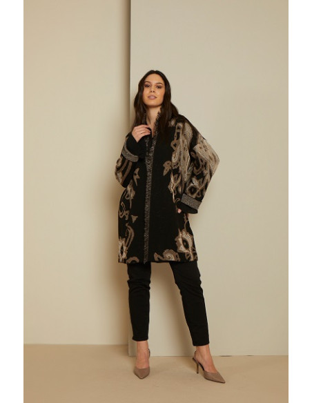 Cardigan fantasia con frange e lurex, Mara Venier per Luisa Viola