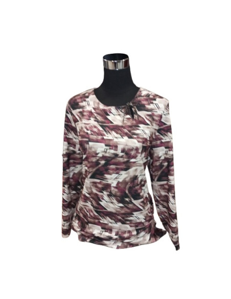 Maglia fantasia in viscosa calda, Perla