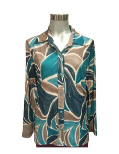 Camicia Fantasia in viscosa calda, Perla