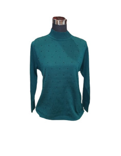 Maglia mezzocollo con microfantasia, Oro Desideri