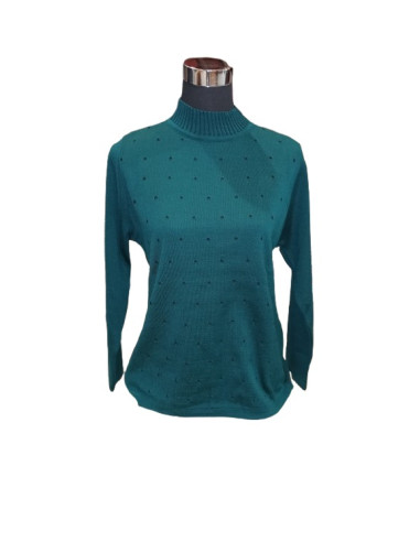 Maglia mezzocollo con microfantasia, Oro Desideri