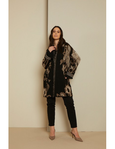 Cardigan fantasia con frange e lurex, Mara Venier per Luisa Viola